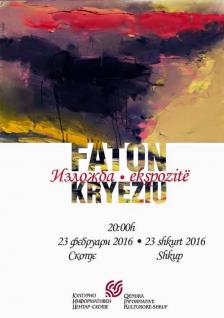 Të nderuar, Qendra Informative Kulturore – Shkup jo fton në ekspozitën e piktorit Faton Kryeziu. Ekspozita do të mbahet në sallonin Imperial 1, me 23 shkurt (e martë)2016, me fillim në orën 20:00.